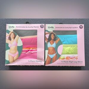 2 (NEW) Kindly Women’s 4-Pack Hipster & Bikini Set -  #C-17